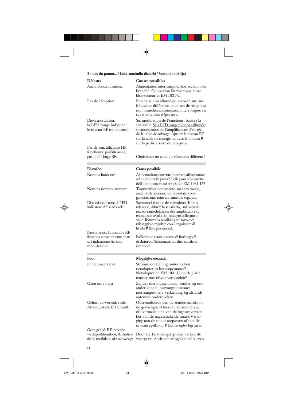 Sennheiser Receiver EM 1031-U User Manual | Page 34 / 40