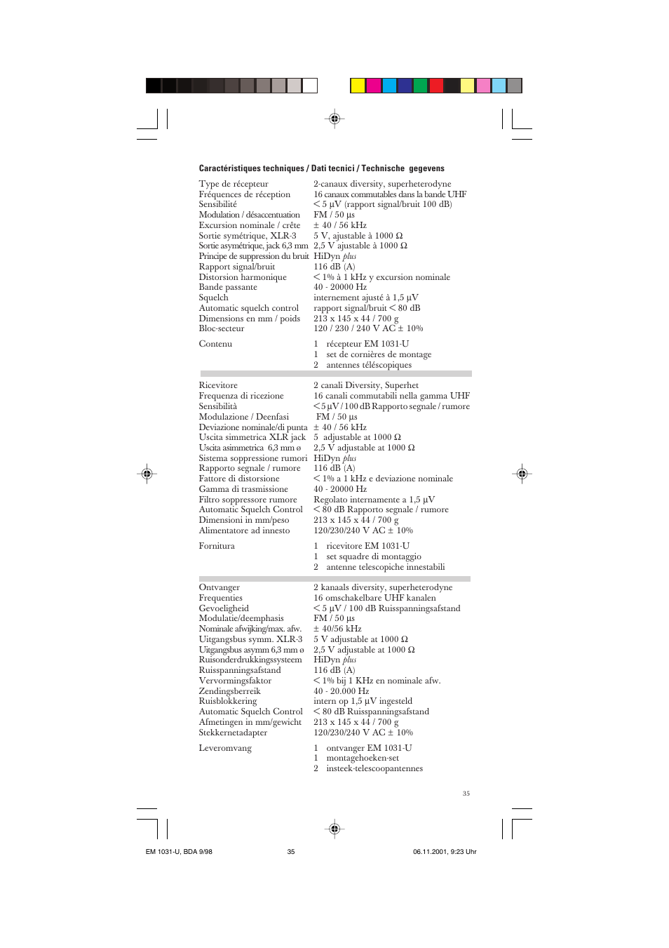 Sennheiser Receiver EM 1031-U User Manual | Page 35 / 40