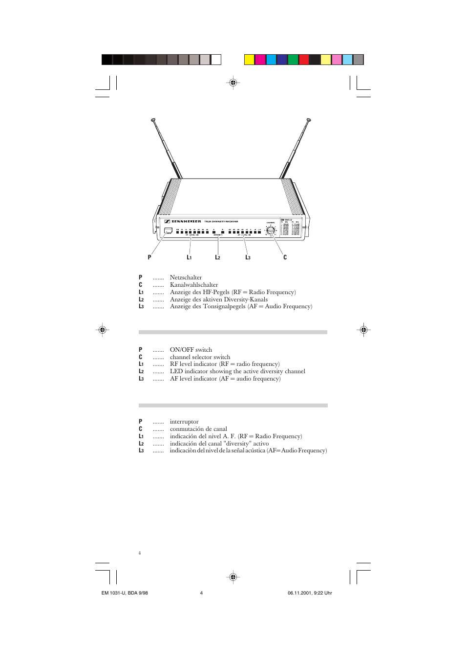 Sennheiser Receiver EM 1031-U User Manual | Page 4 / 40