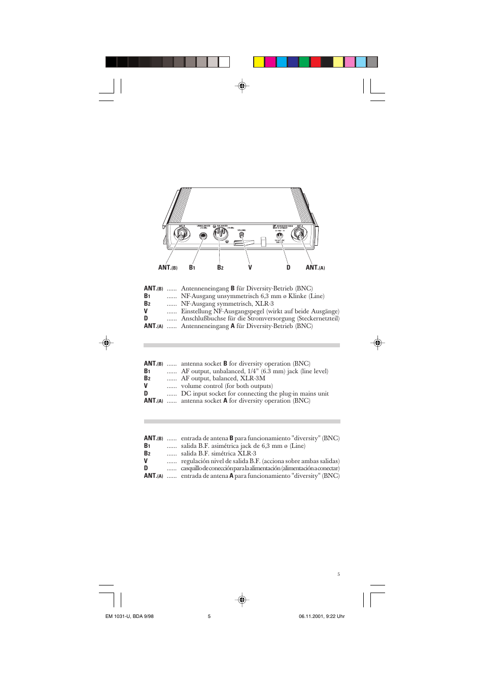 Sennheiser Receiver EM 1031-U User Manual | Page 5 / 40