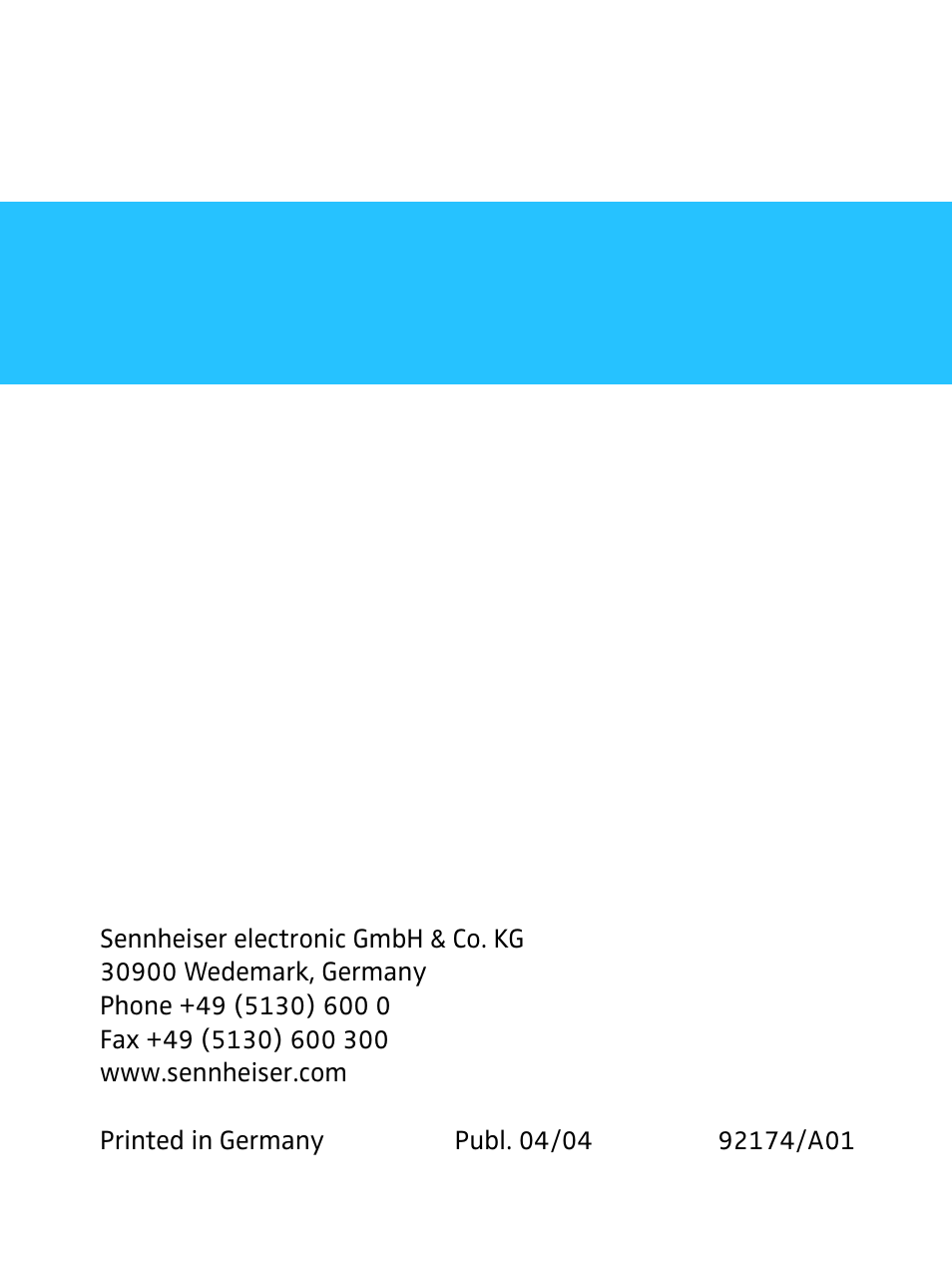 Sennheiser SKP 3000 User Manual | Page 34 / 34