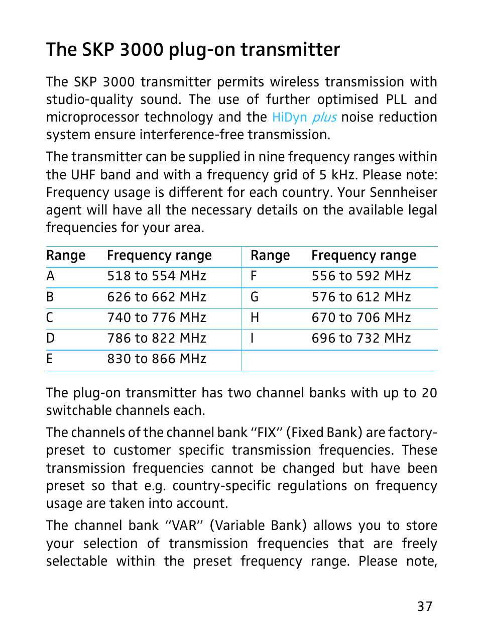 The skp 3000 plug-on transmitter | Sennheiser SKP 3000 User Manual | Page 5 / 34