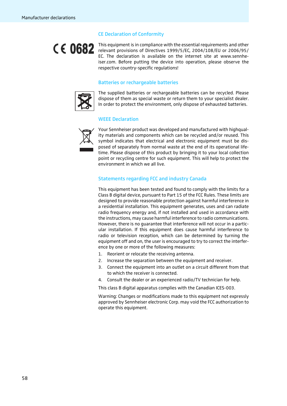 Sennheiser LV308 User Manual | Page 58 / 60