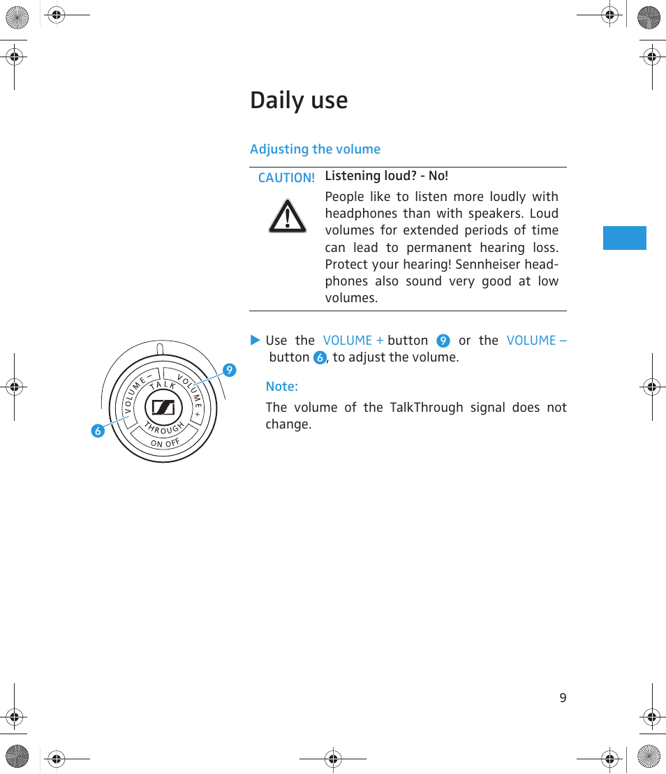 Daily use | Sennheiser 500643 User Manual | Page 10 / 20