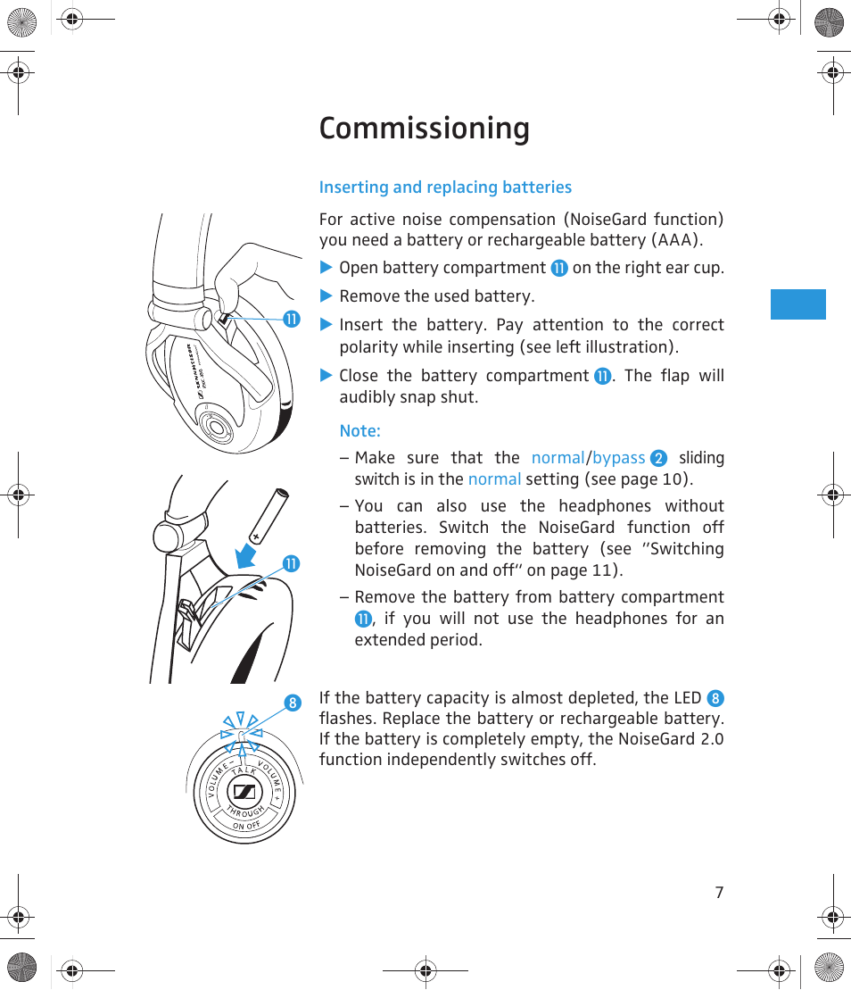 Commissioning | Sennheiser 500643 User Manual | Page 8 / 20