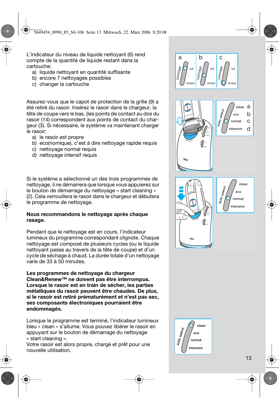 Ab c, Ab c d | Braun 8990 User Manual | Page 13 / 99