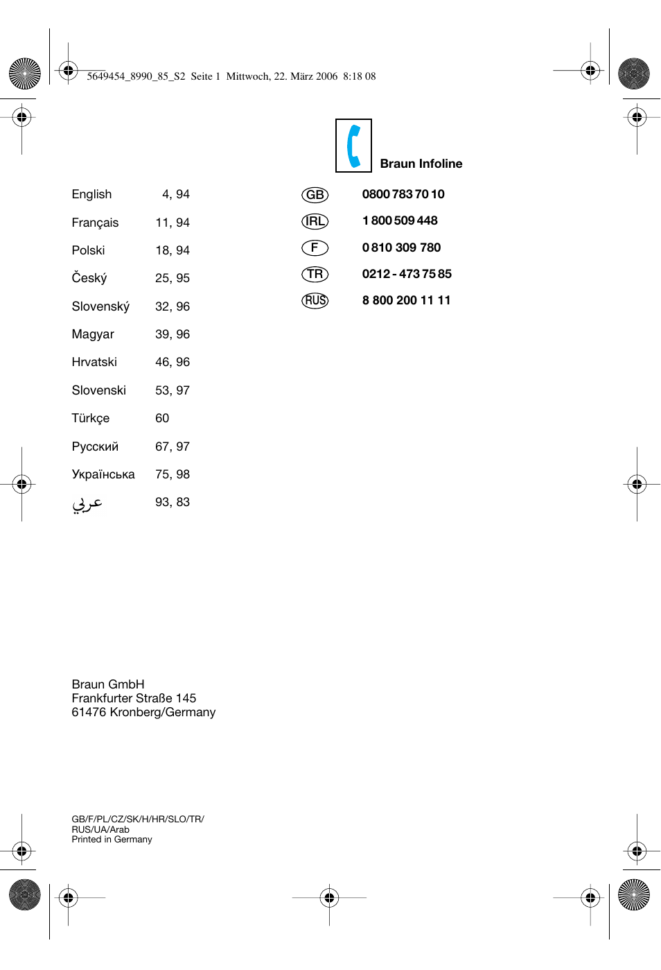 Braun 8990 User Manual | Page 2 / 99