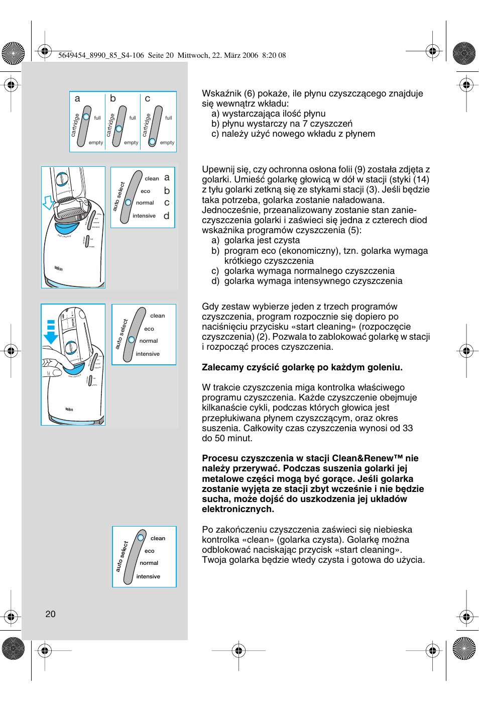 Ab c, Ab c d | Braun 8990 User Manual | Page 20 / 99