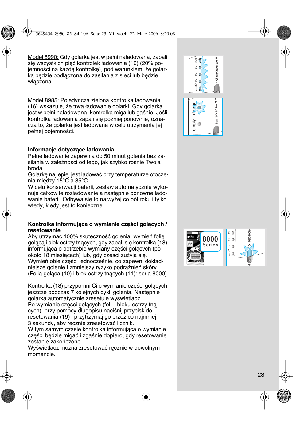 Braun 8990 User Manual | Page 23 / 99