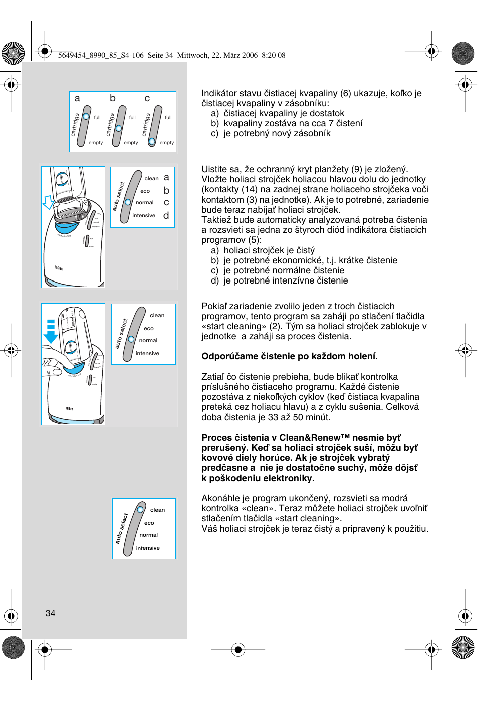 Ab c, Ab c d | Braun 8990 User Manual | Page 34 / 99