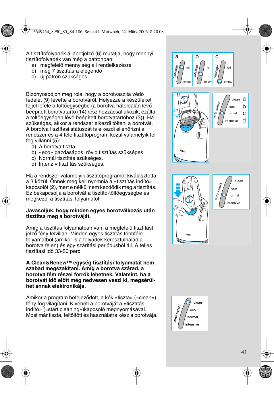 Ab c, Ab c d | Braun 8990 User Manual | Page 41 / 99