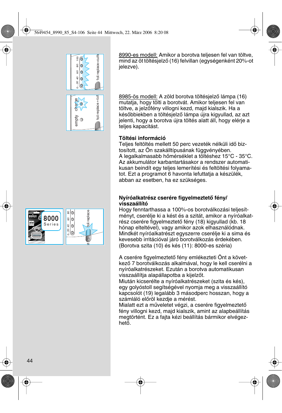Braun 8990 User Manual | Page 44 / 99