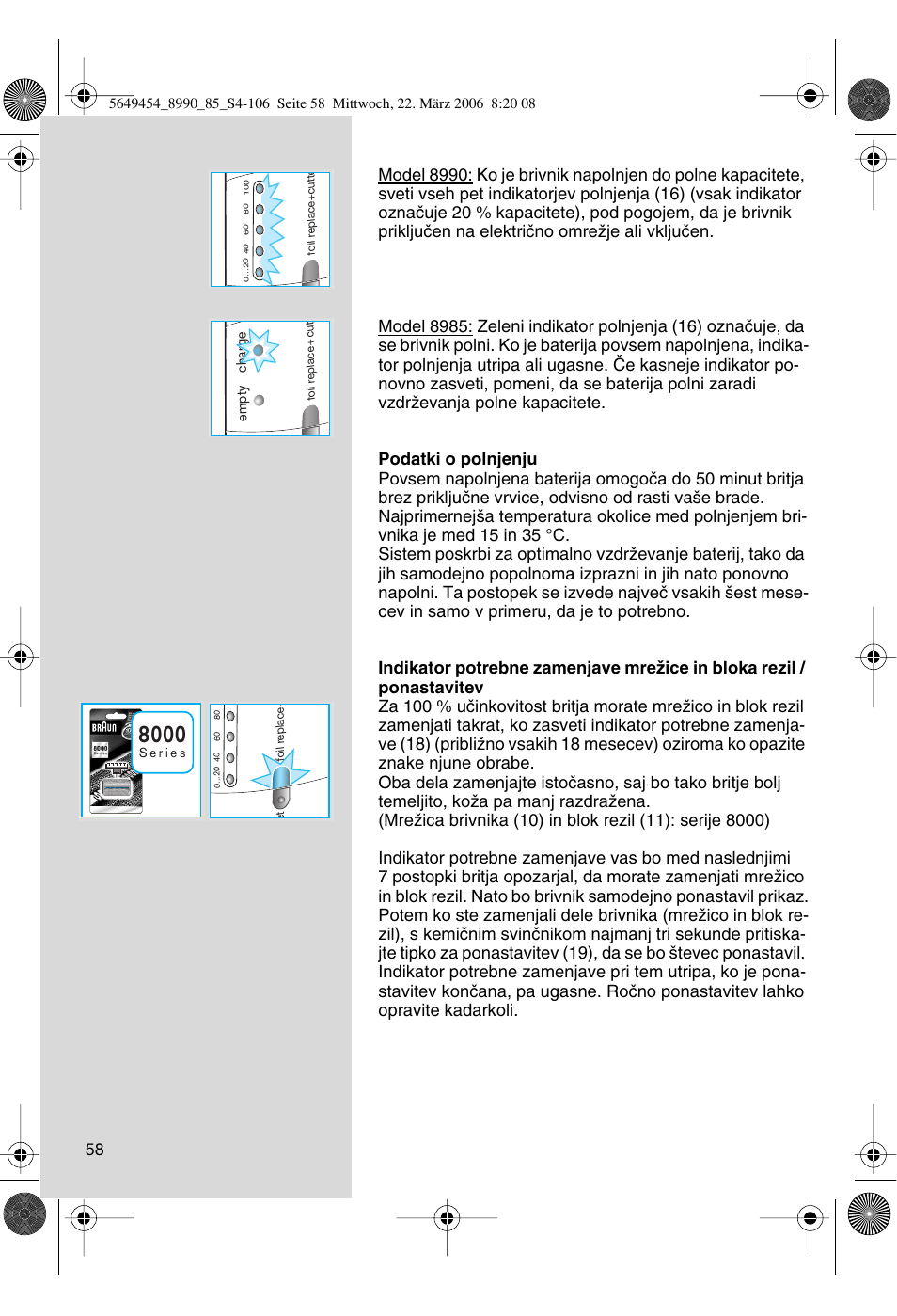 Braun 8990 User Manual | Page 58 / 99