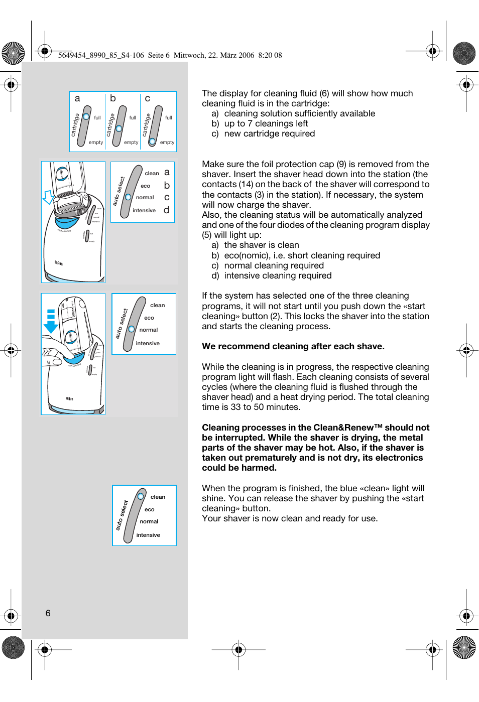 Ab c, Ab c d | Braun 8990 User Manual | Page 6 / 99