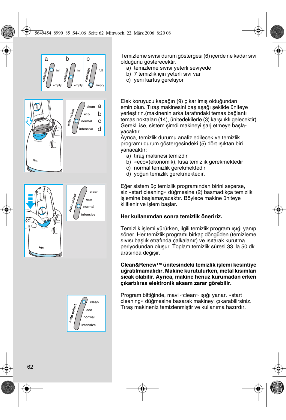 Ab c, Ab c d | Braun 8990 User Manual | Page 62 / 99