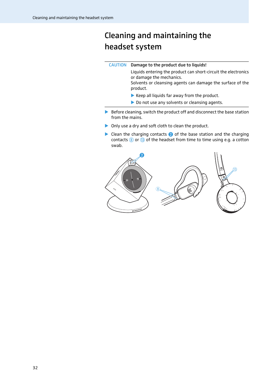 Cleaning and maintaining the headset system | Sennheiser 504302 User Manual | Page 33 / 44