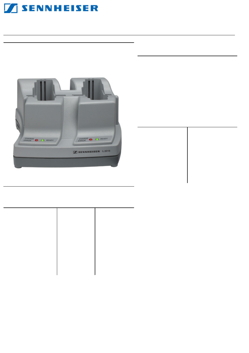 Sennheiser L 2015 User Manual | 1 page