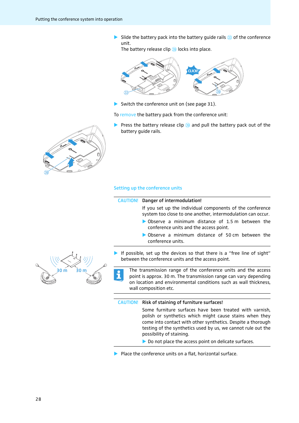 Setting up the conference units | Sennheiser WiCOS User Manual | Page 30 / 92