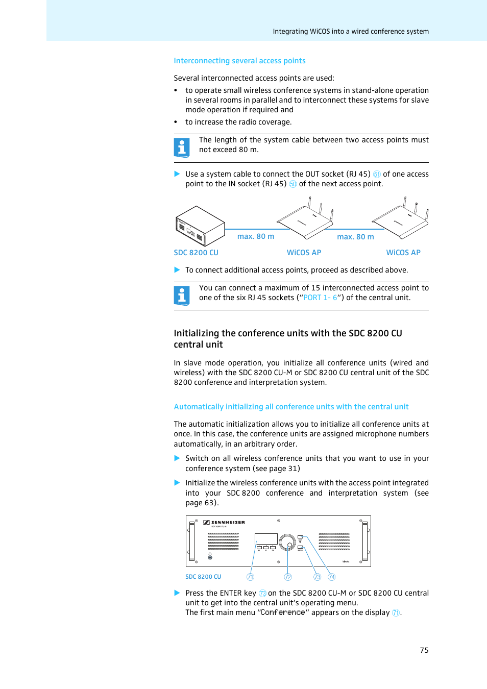Interconnecting several access points | Sennheiser WiCOS User Manual | Page 77 / 92