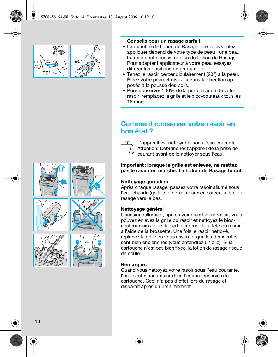 Comment conserver votre rasoir en bon état | Braun 6610 User Manual | Page 14 / 95
