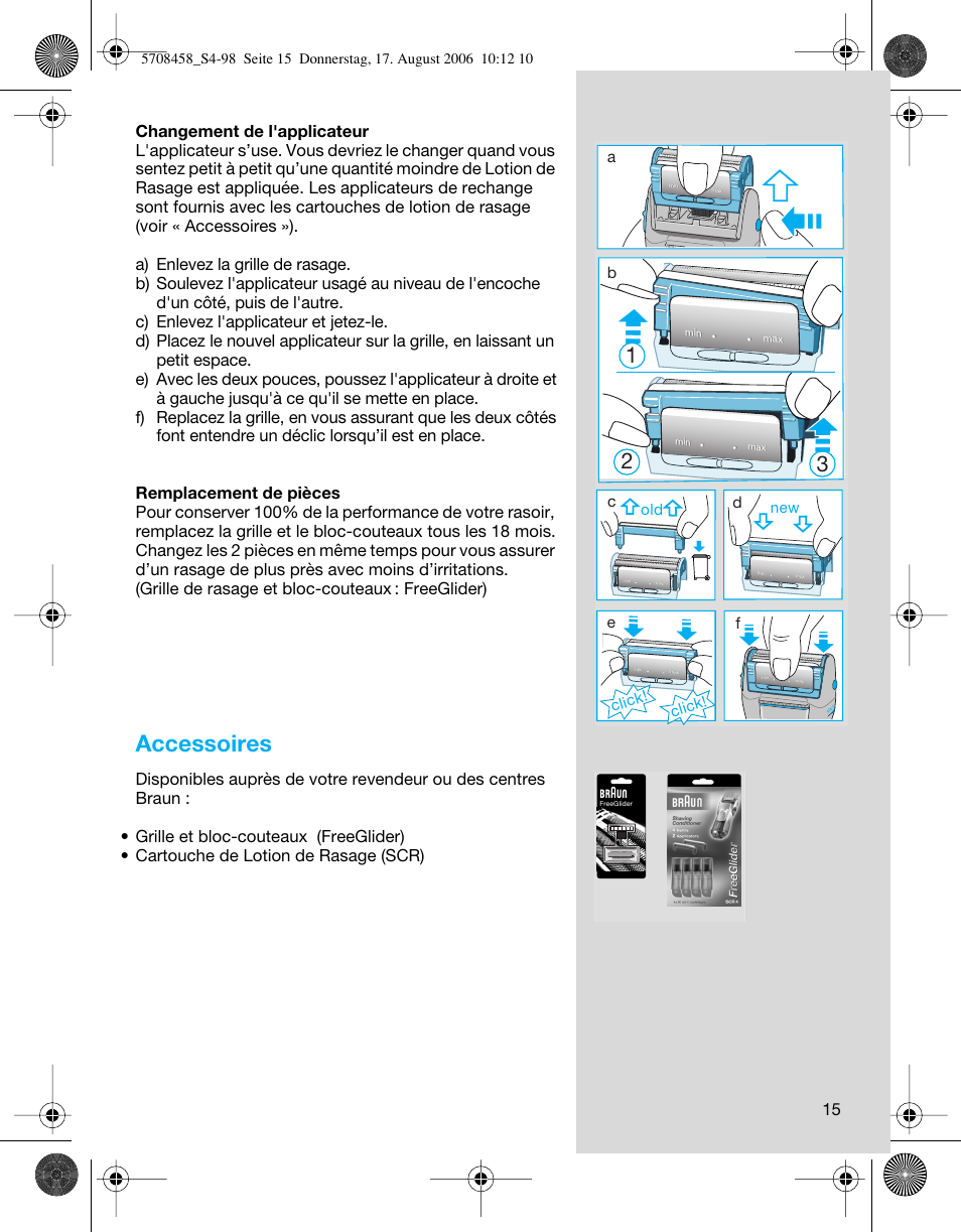 Accessoires | Braun 6610 User Manual | Page 15 / 95