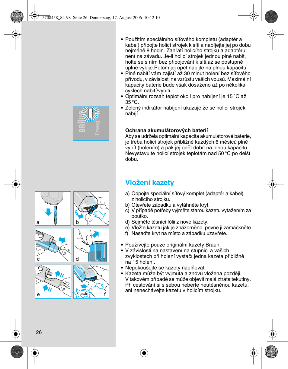 Vloïení kazety | Braun 6610 User Manual | Page 26 / 95