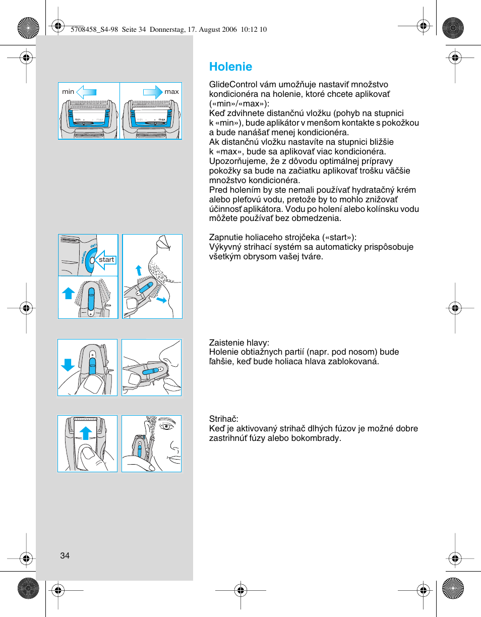 Holenie | Braun 6610 User Manual | Page 34 / 95