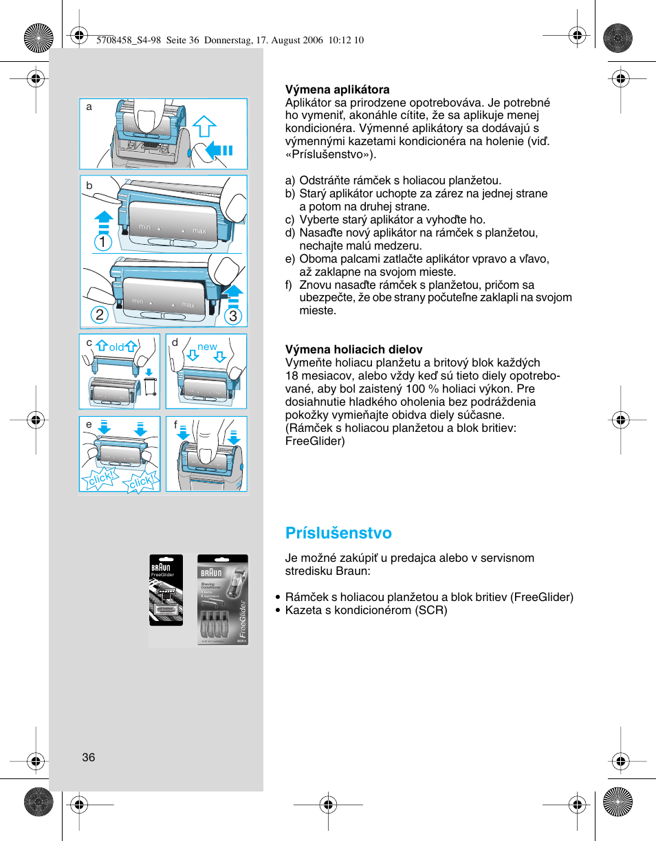 Príslu‰enstvo, Click, Click! d | Braun 6610 User Manual | Page 36 / 95