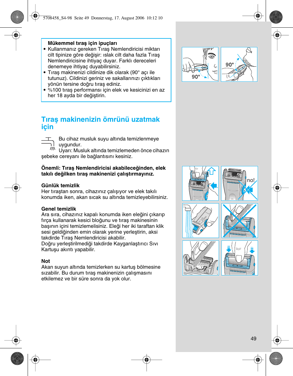 T∂raµ makinenizin ömrünü uzatmak için | Braun 6610 User Manual | Page 49 / 95