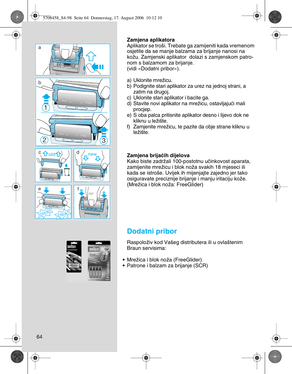 Dodatni pribor, Click, Click! d | Braun 6610 User Manual | Page 64 / 95
