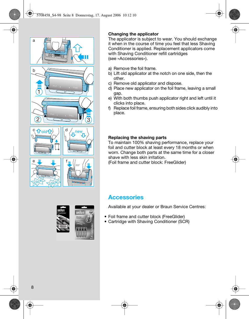 Accessories | Braun 6610 User Manual | Page 8 / 95