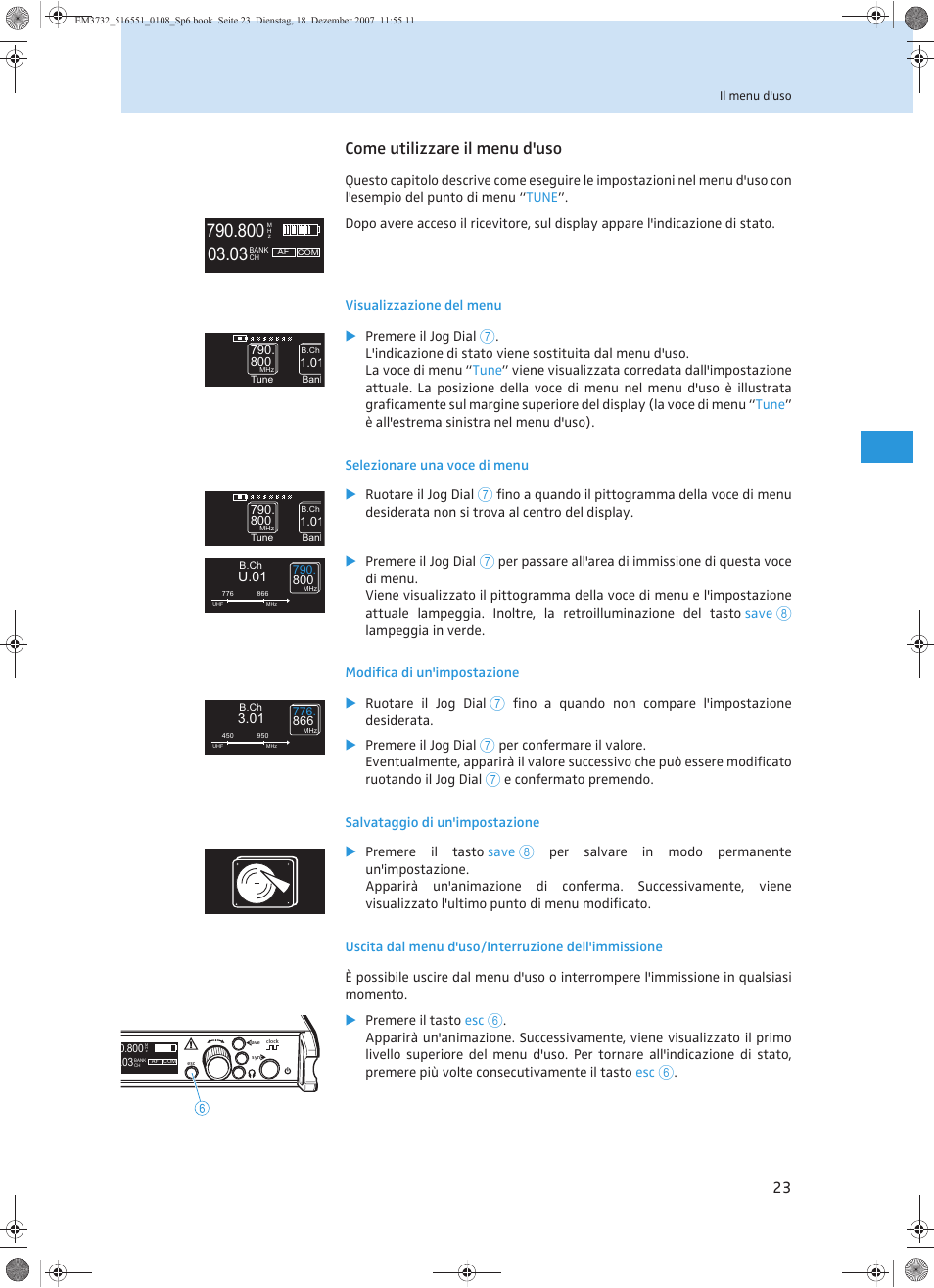 Come utilizzare il menu d'uso | Sennheiser EM 3732 User Manual | Page 159 / 269