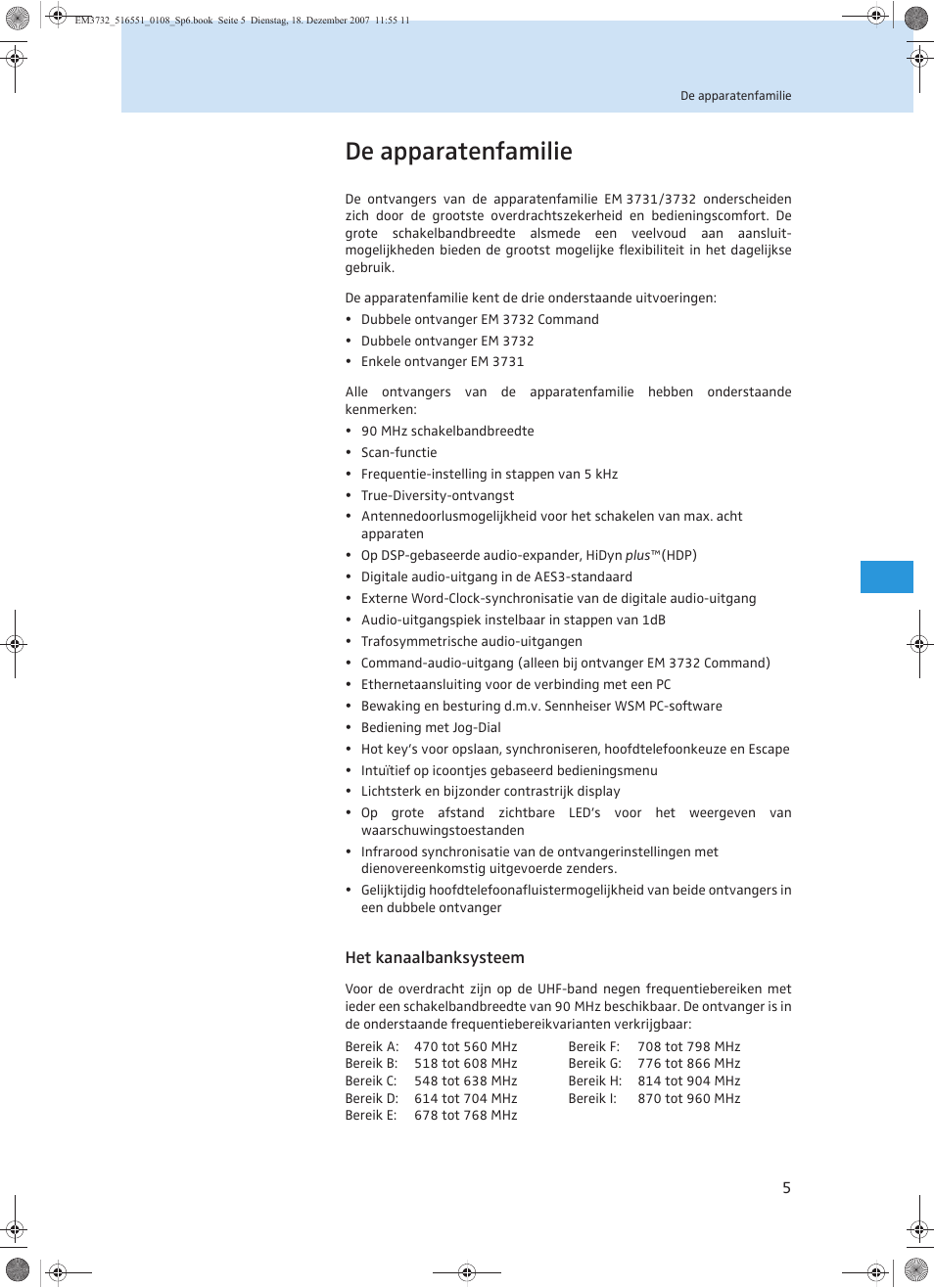 De apparatenfamilie | Sennheiser EM 3732 User Manual | Page 229 / 269