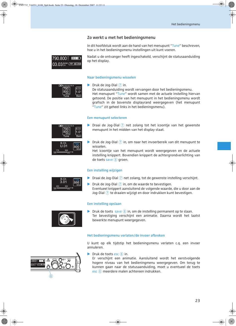 Zo werkt u met het bedieningsmenu | Sennheiser EM 3732 User Manual | Page 247 / 269