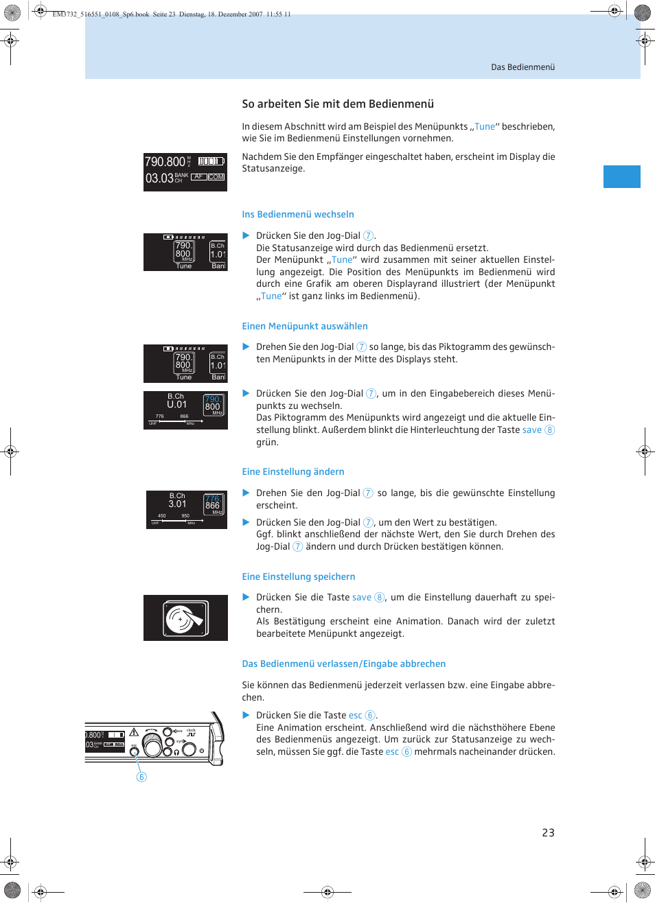 So arbeiten sie mit dem bedienmenü | Sennheiser EM 3732 User Manual | Page 27 / 269