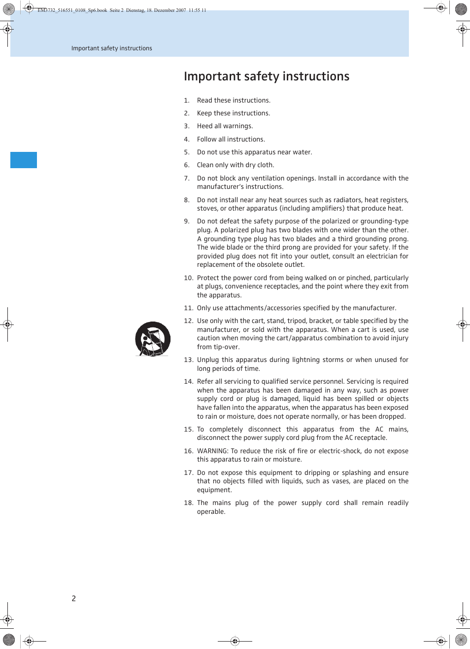 Important safety instructions | Sennheiser EM 3732 User Manual | Page 50 / 269