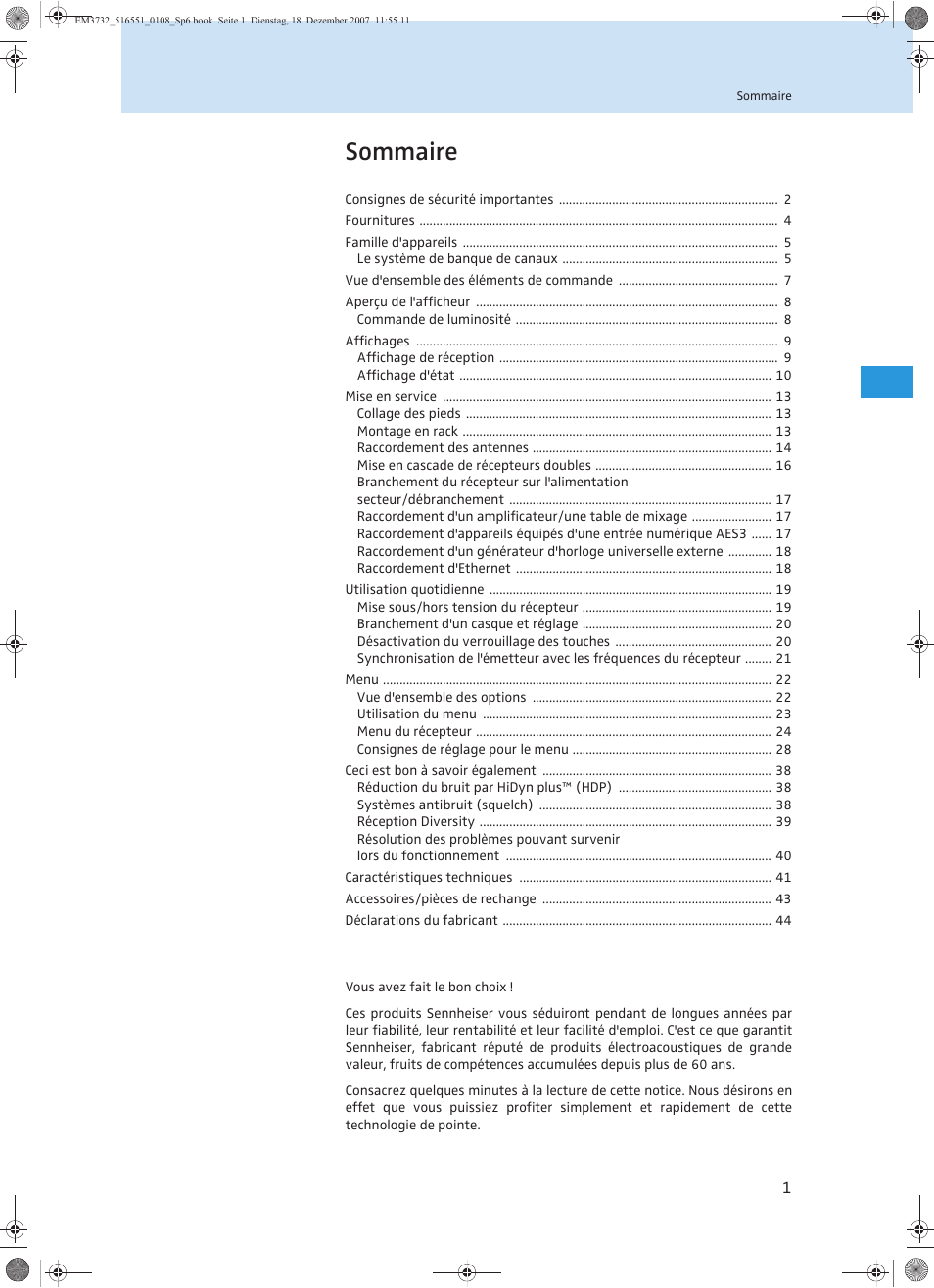 Sommaire | Sennheiser EM 3732 User Manual | Page 93 / 269