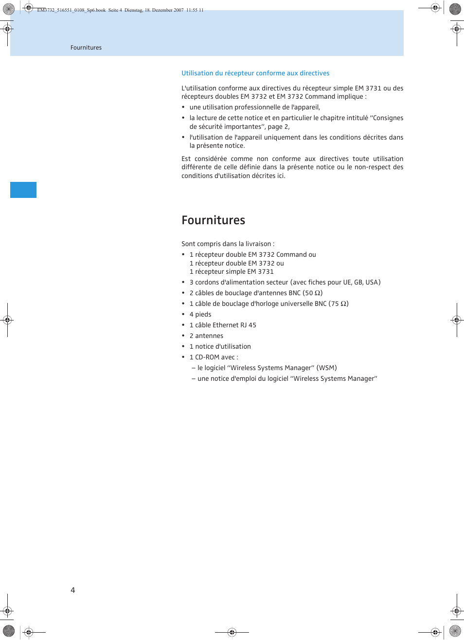 Fournitures | Sennheiser EM 3732 User Manual | Page 96 / 269