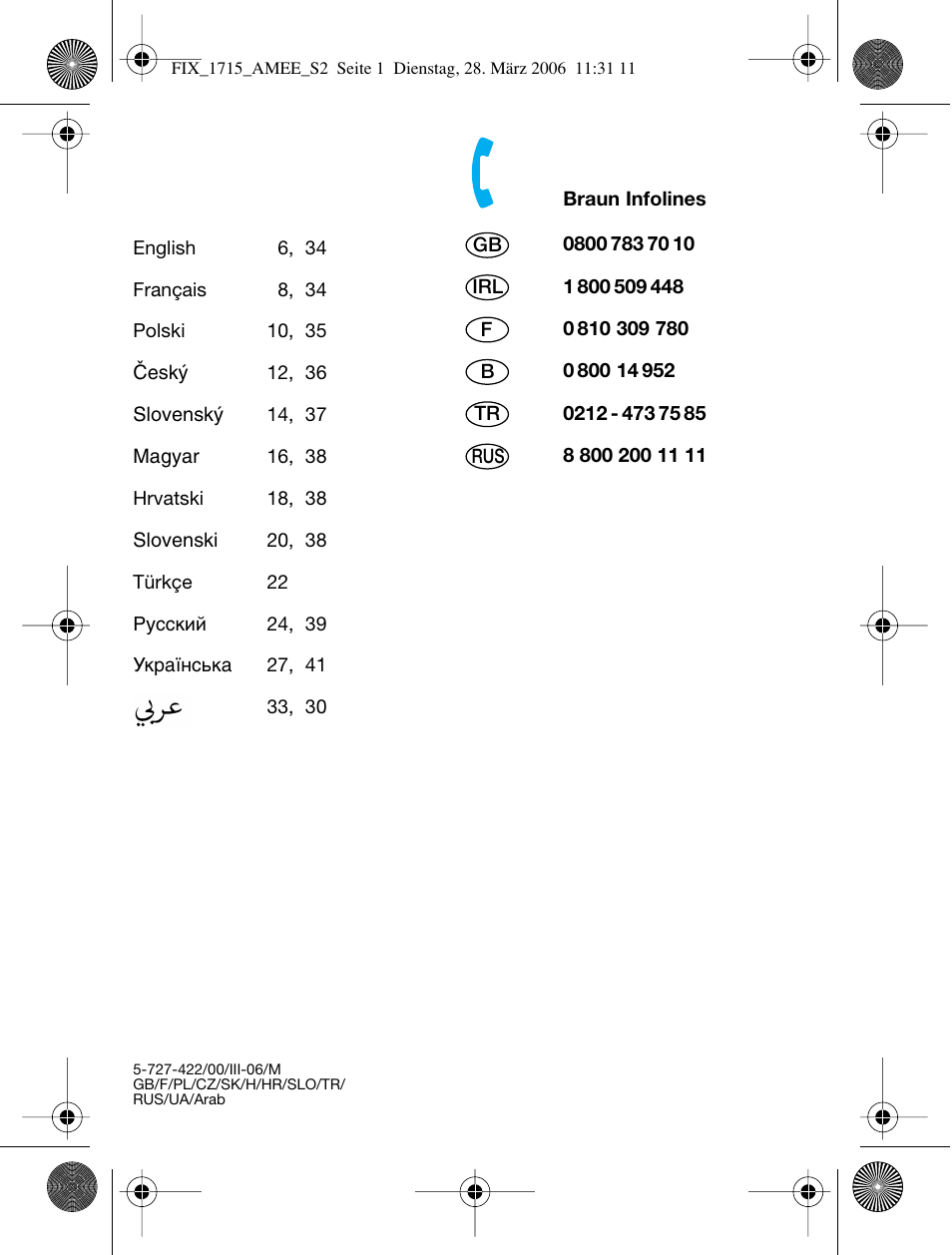 Braun 1715 User Manual | Page 2 / 41