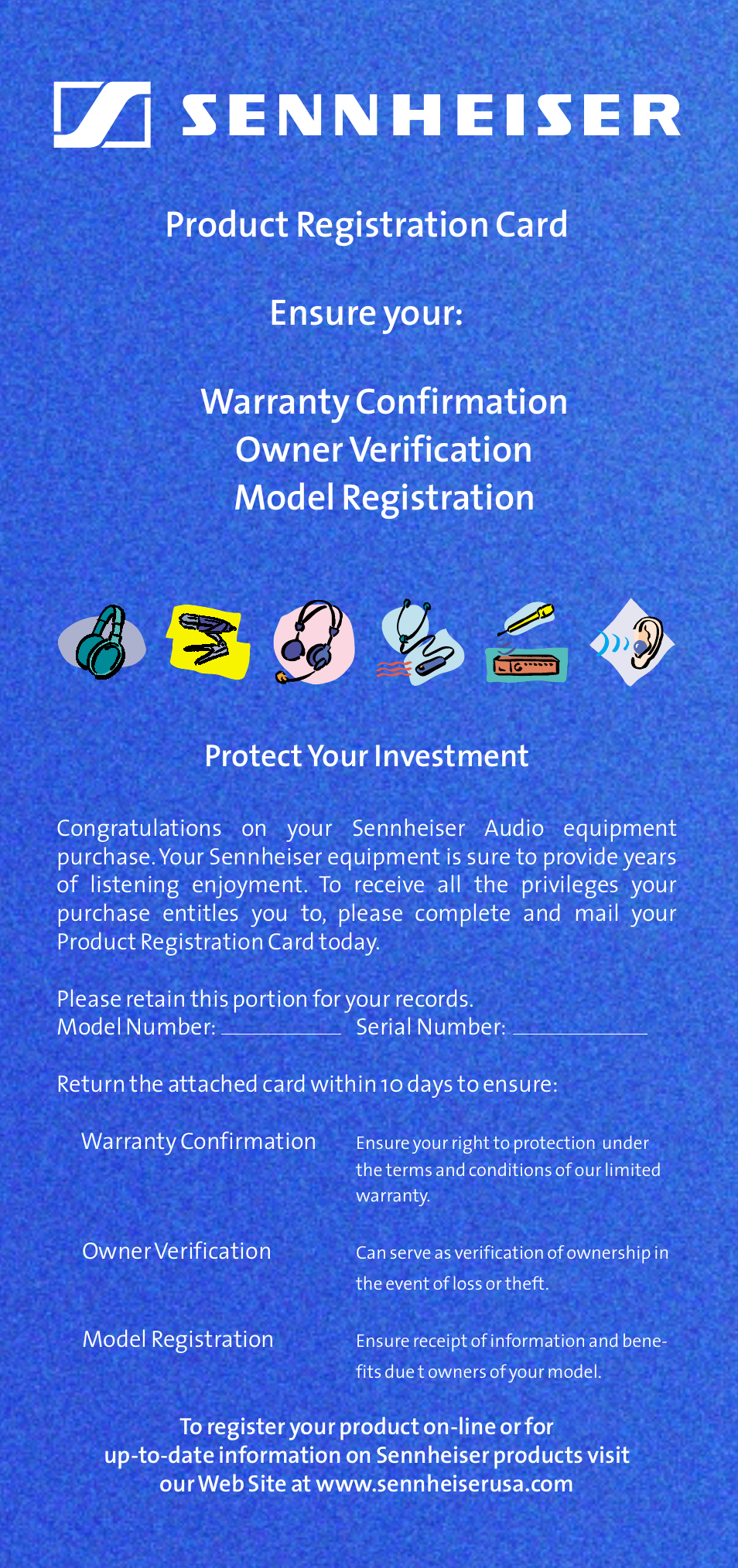 Protect your investment | Sennheiser EVOLUTION E609 User Manual | Page 6 / 8