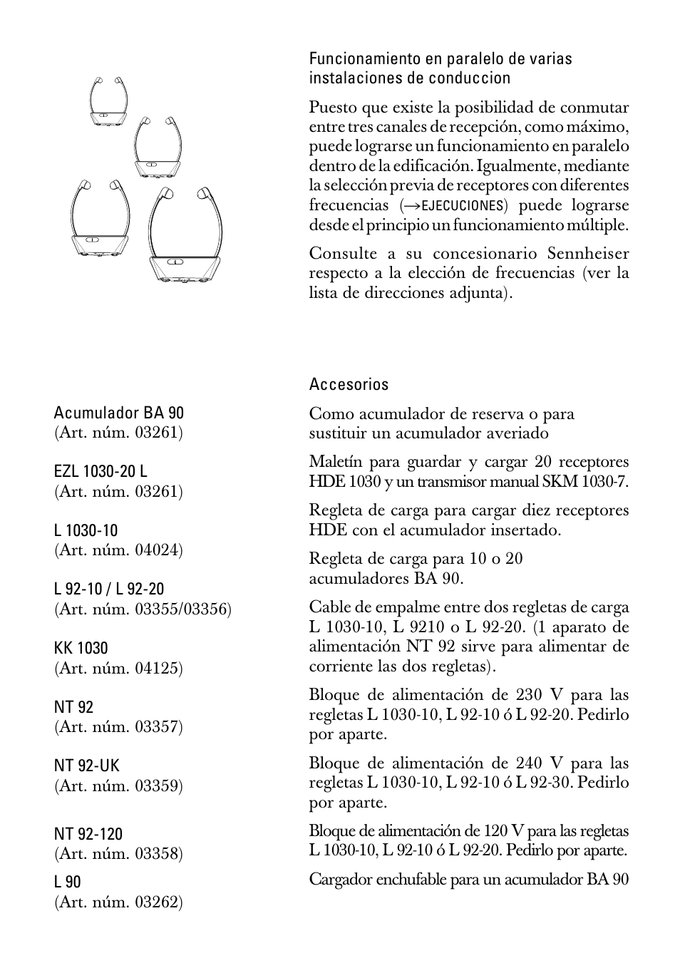 Accesorios | Sennheiser HDE1030 User Manual | Page 20 / 27