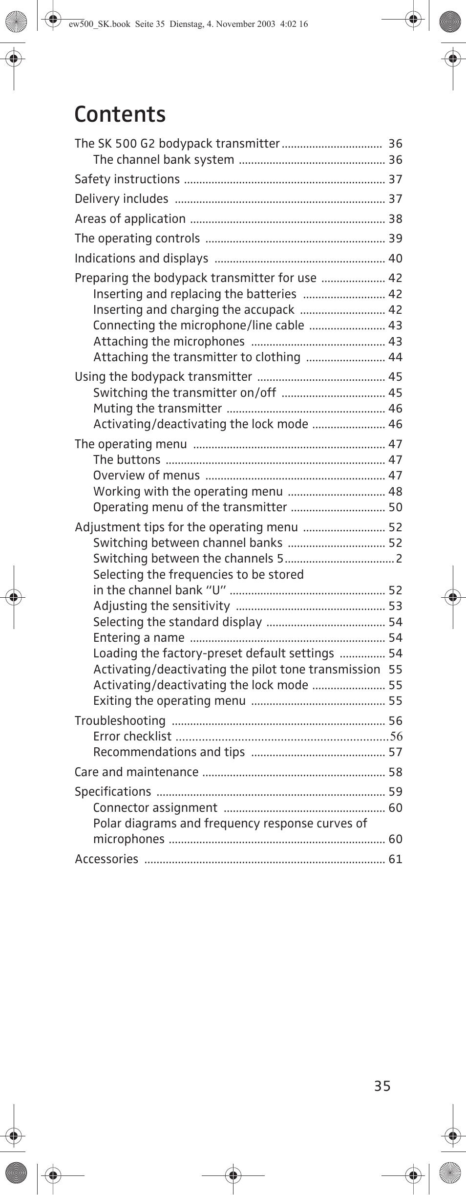 Sennheiser SK 500 G2 User Manual | Page 3 / 29