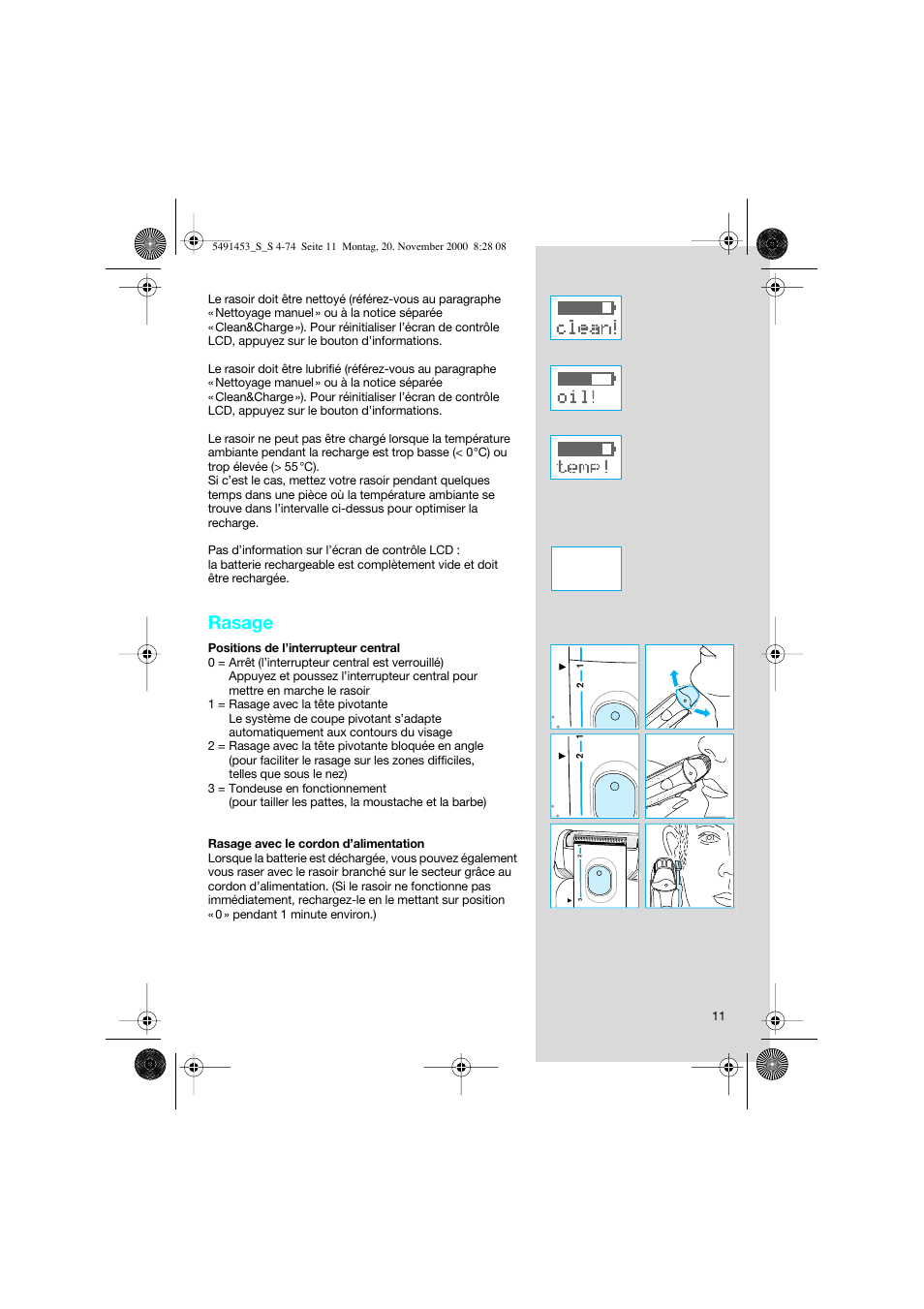 Rasage | Braun 7570 User Manual | Page 11 / 71