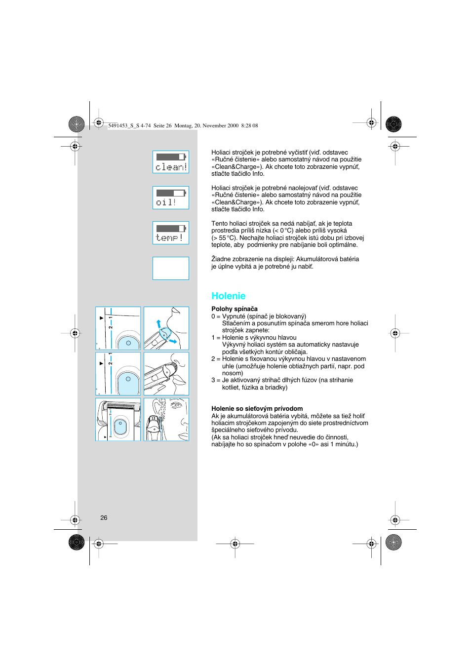 Holenie | Braun 7570 User Manual | Page 26 / 71