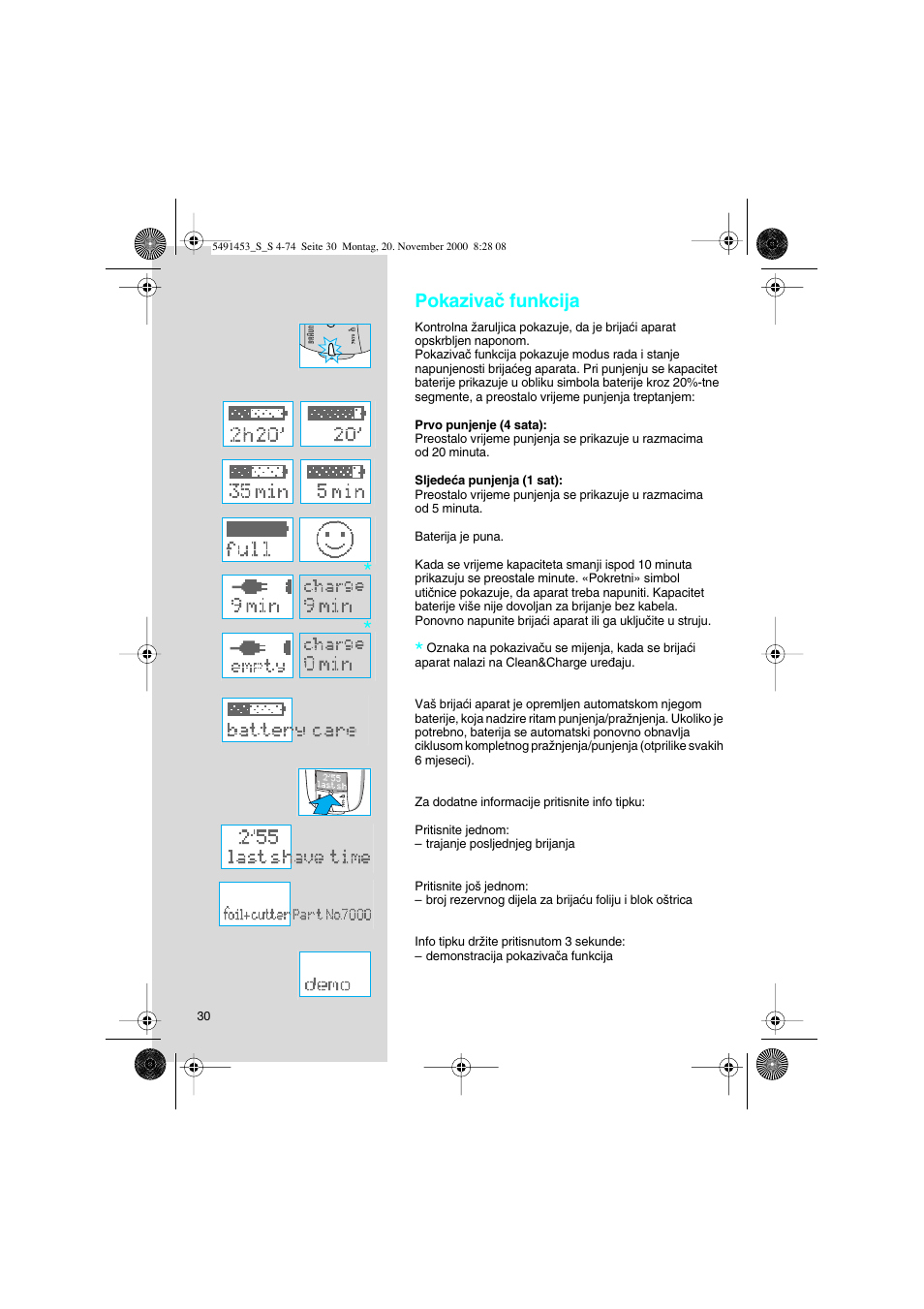 Pokazivaã funkcija | Braun 7570 User Manual | Page 30 / 71