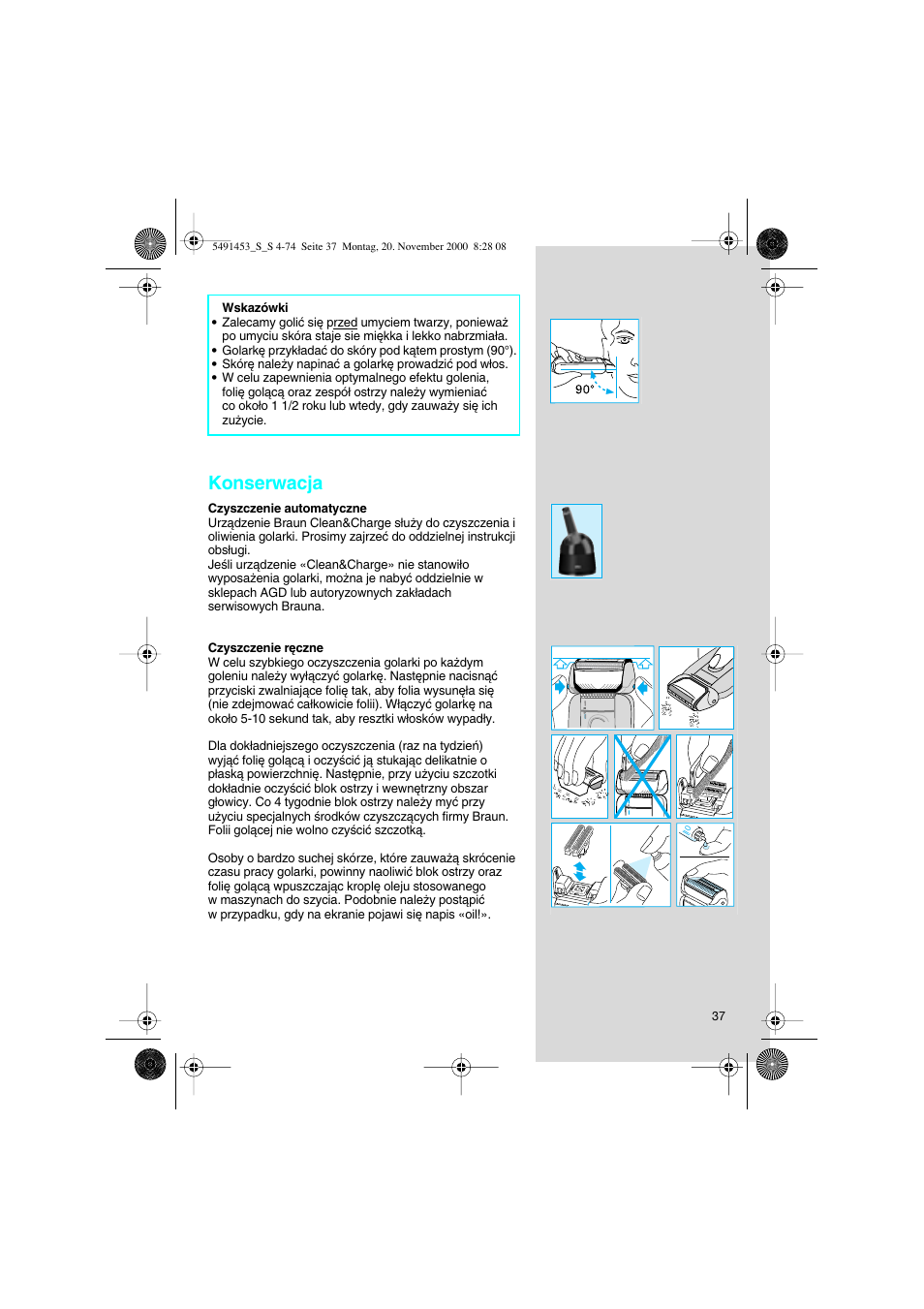 Konserwacja | Braun 7570 User Manual | Page 37 / 71