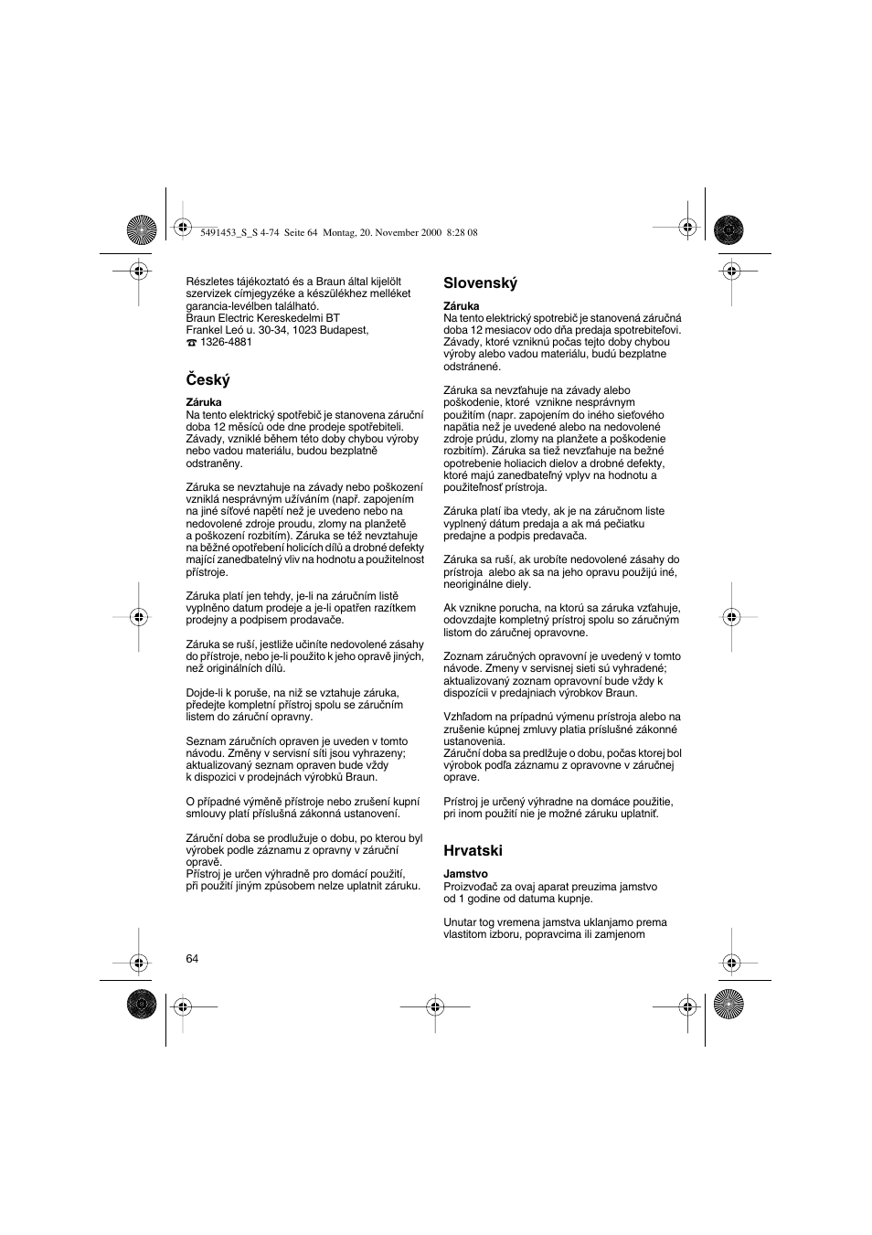 Braun 7570 User Manual | Page 64 / 71