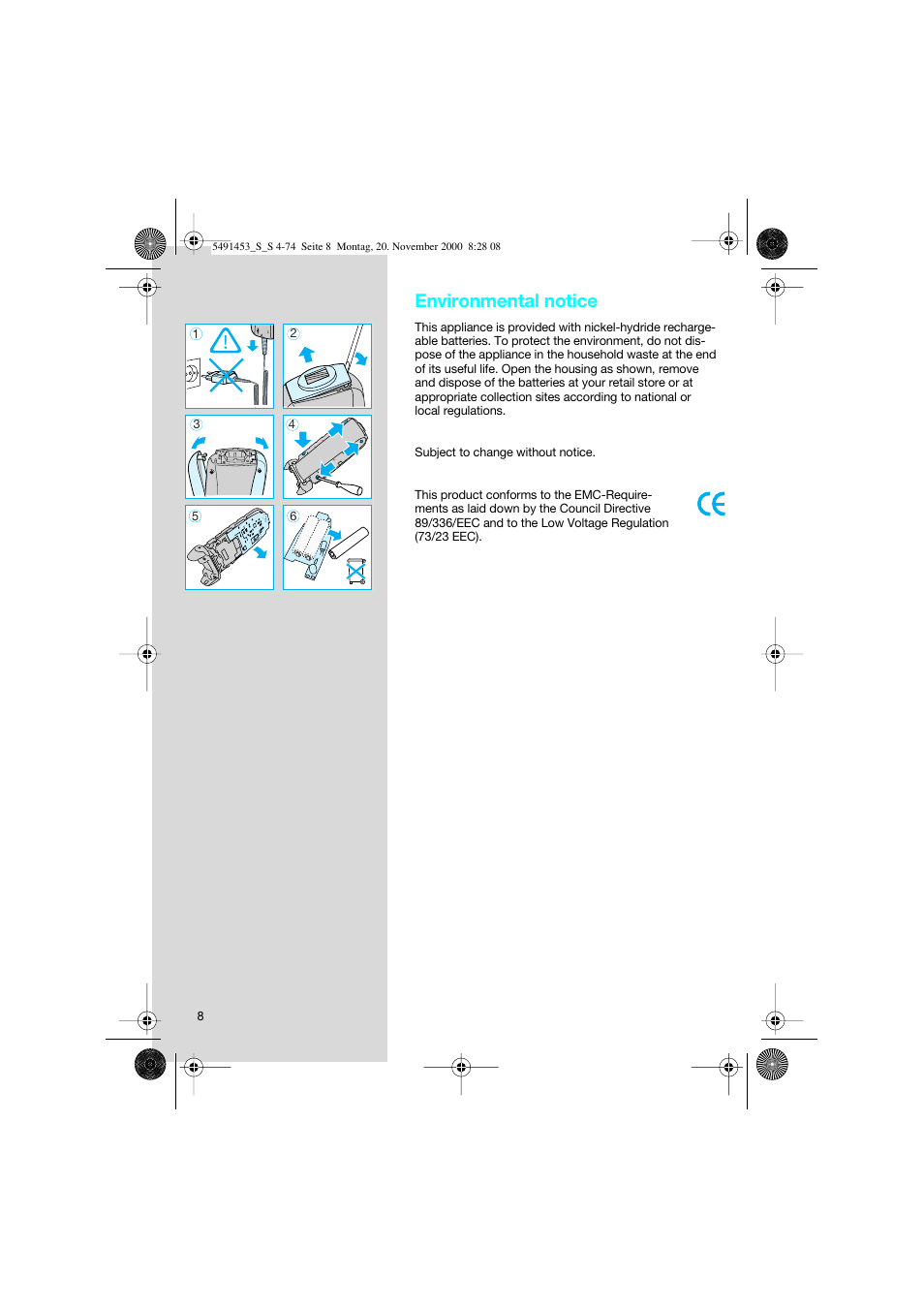 Environmental notice | Braun 7570 User Manual | Page 8 / 71