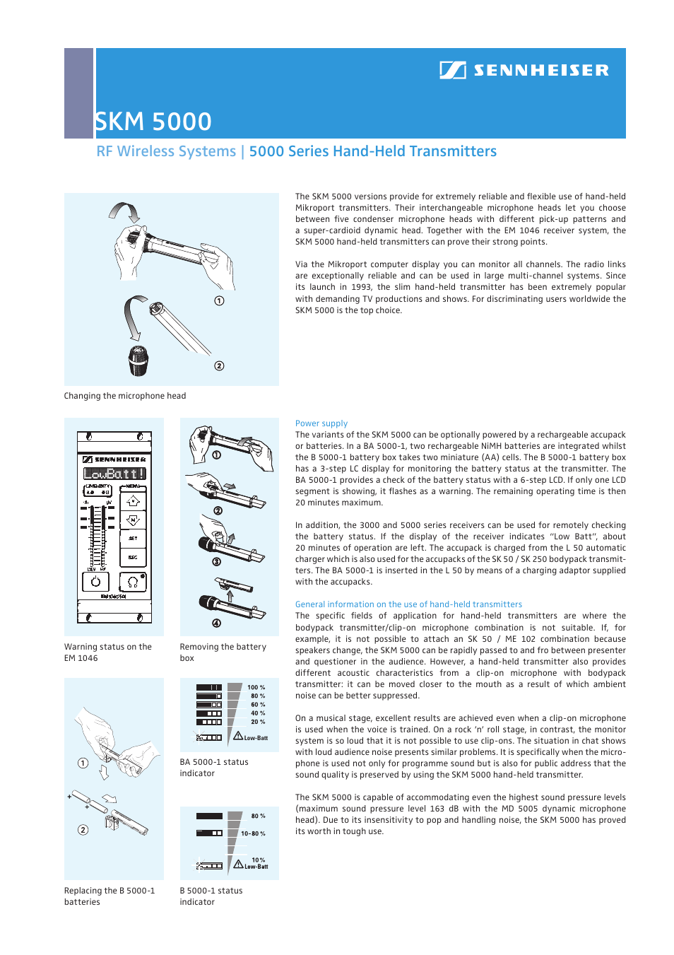Skm 5000 | Sennheiser SKM 5000 User Manual | Page 3 / 4