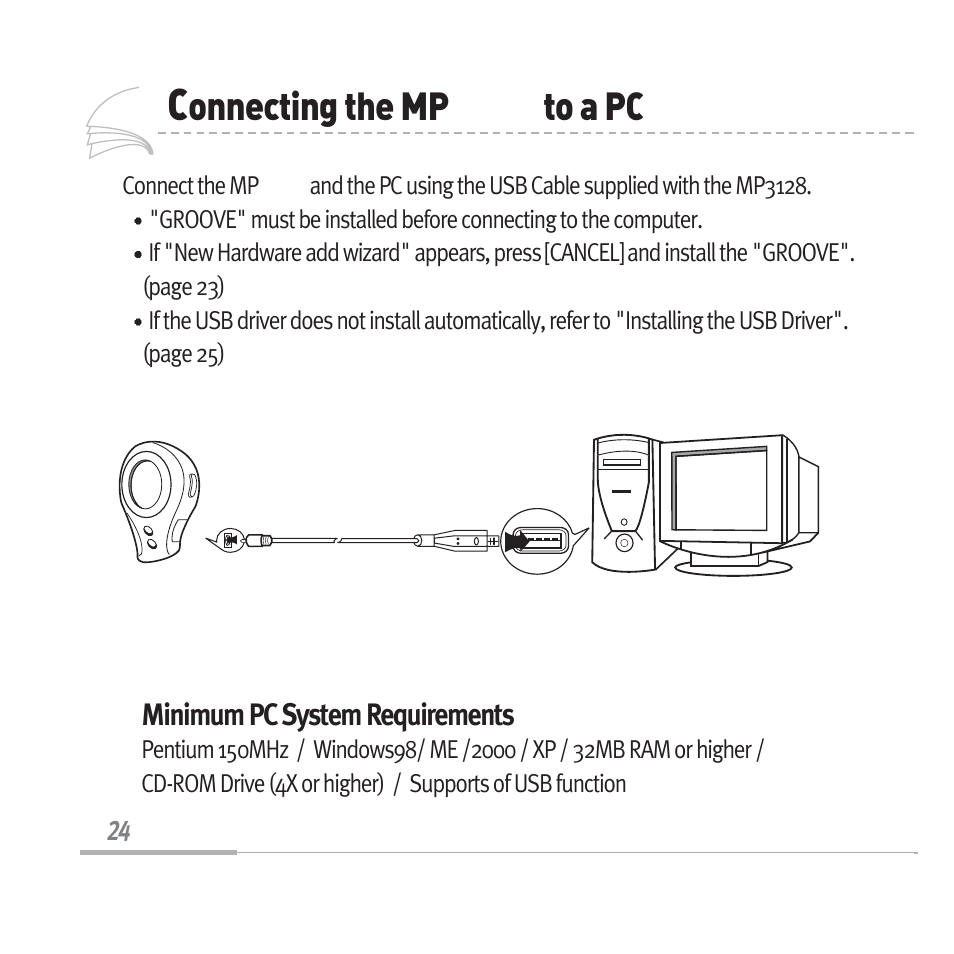 Onnecting the mp | Sennheiser Digital Audio Player MP3128 User Manual | Page 27 / 44